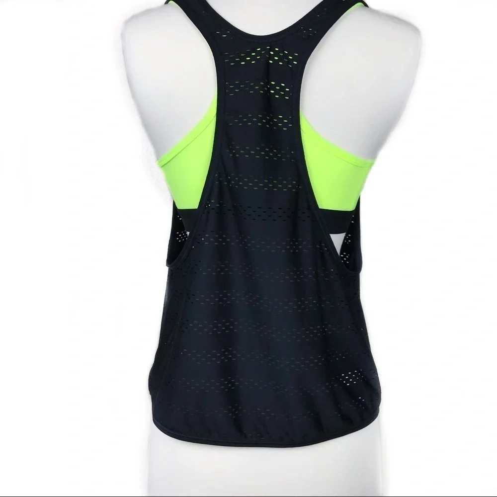 NIKE Racerback Built In Bra Mesh Tank Top S